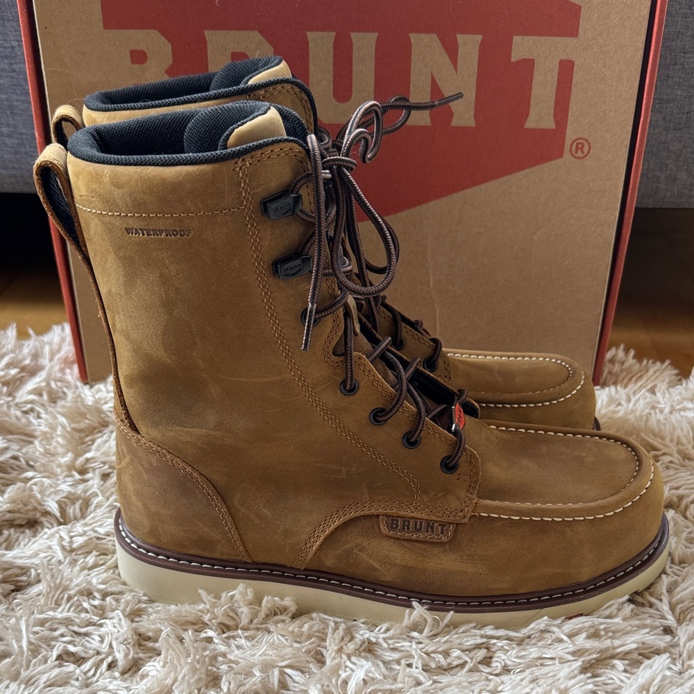 NWOT Brunt Men's The Marin 8” Waterproof (Comp toe) Brown Work Boots 10.5 - Picture 8 of 16